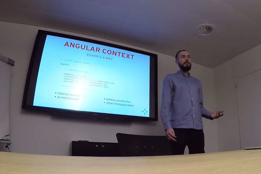 Tomas Trajan speaking about proper unit testing of Angular JS apps